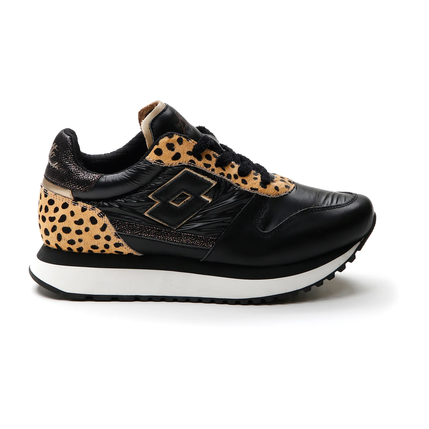 SCARPE WEDGE LEOPARD W NERO